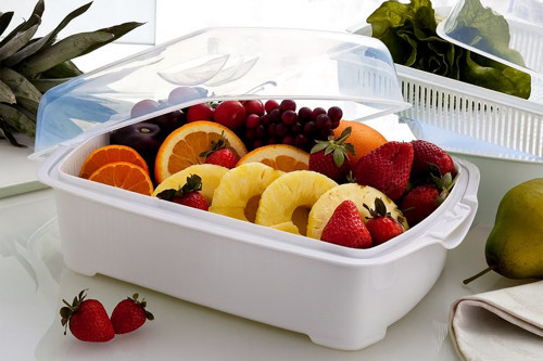 Kapaklı Süzgeçli Çok Amaçlı Meyve-Sebze Kabı