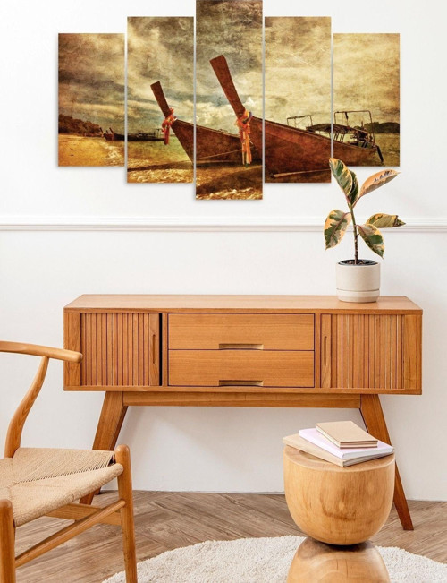 Büro Ev Ofis Dekoru için 60x100CM 5PARÇA Mdf Anonim Manzaralı Tablo No5