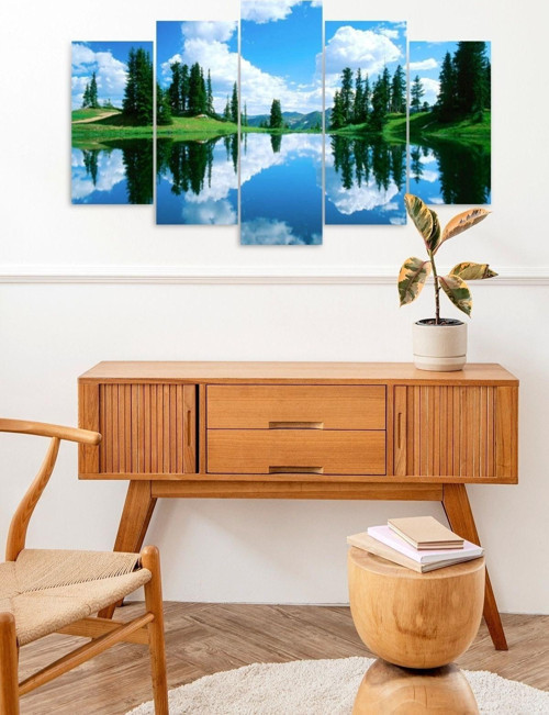 Büro Ev Ofis Dekoru için 60x100CM 5PARÇA Mdf Doğa Temalı Tablo No1