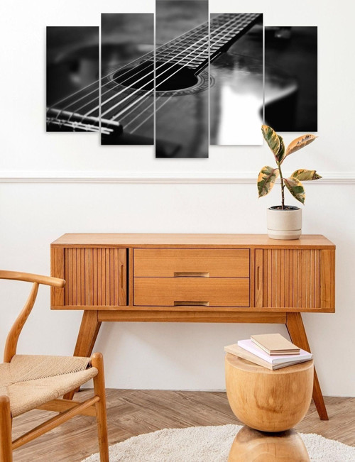 Büro Ev Ofis Dekoru için 60x100CM 5PARÇA Mdf Guitar Tema Tablo