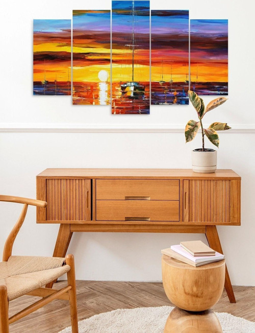 Büro Ev Ofis Dekoru için 60x100CM 5PARÇA Mdf Deniz Tema Tablo No25