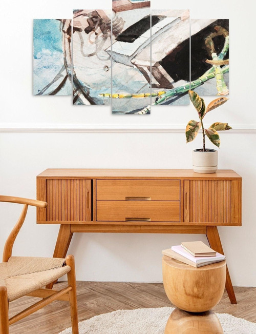 Büro Ev Ofis Dekoru için 60x100CM 5PARÇA Mdf Anonim Manzaralı Tablo No24