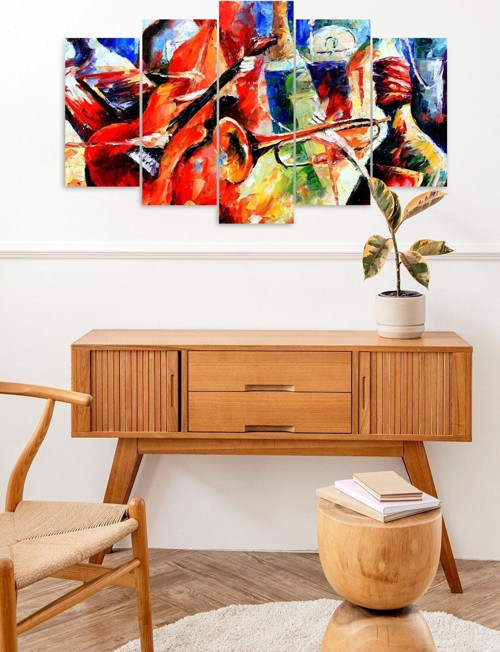 Büro Ev Ofis Dekoru için 60x100CM 5PARÇA Mdf Sevinç Hüzün Tablo