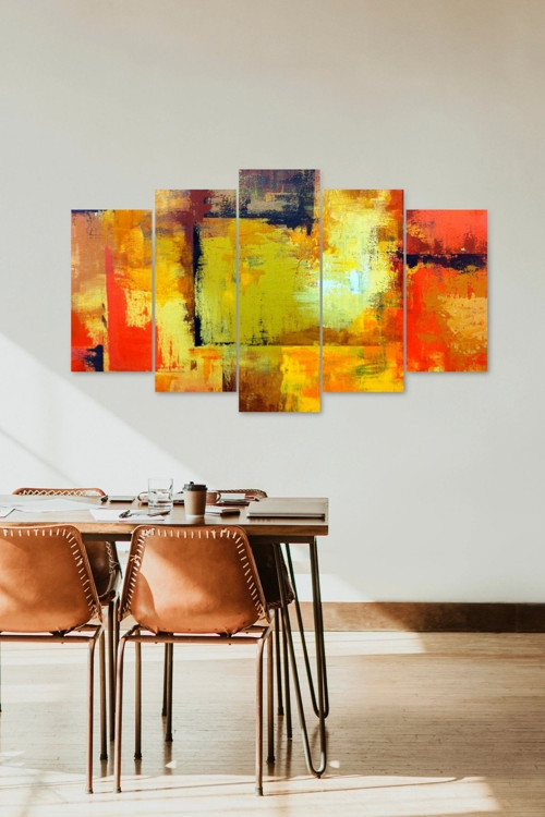 Büro Ev Ofis Dekoru için 60x100CM 5PARÇA Mdf Retro Doğa Tema Tablo No6