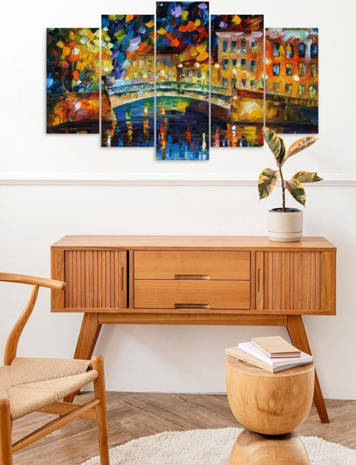 Büro Ev Ofis Dekoru için 60x100CM 5PARÇA Mdf Sonbahar Tema Tablo No4