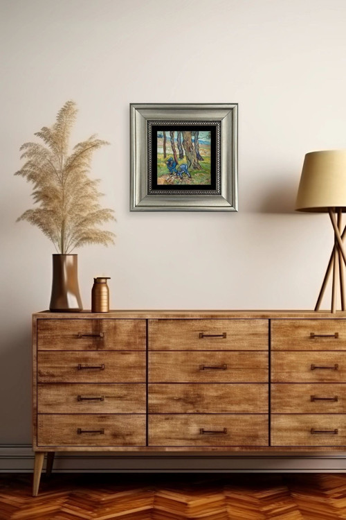 Büro Ev Ofis Dekoru için 20x20CM Tekli Çerçeveli VGogh Taş Duvar Süsü No265