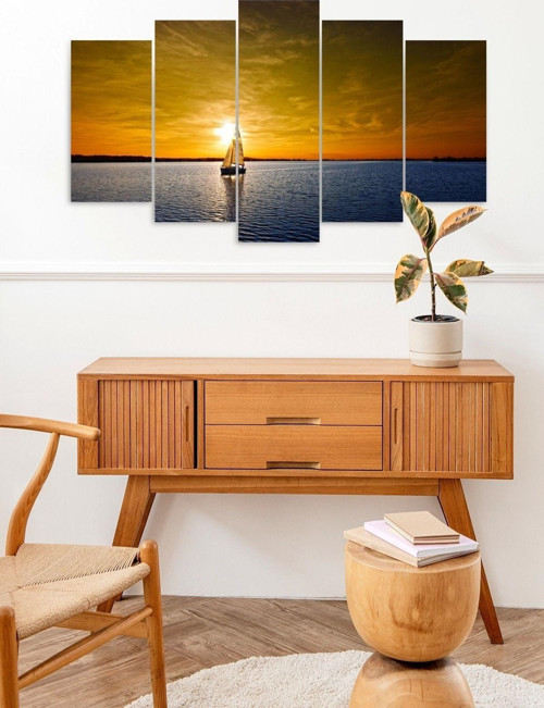Büro Ev Ofis Dekoru için 60x100CM 5PARÇA Mdf Deniz Tema Tablo No43