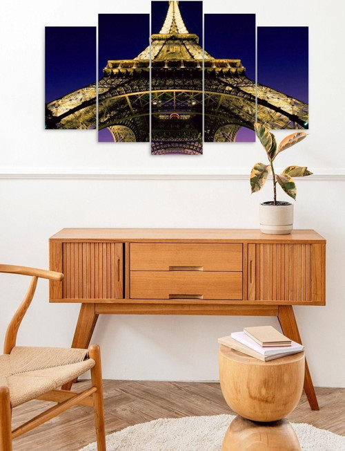 Büro Ev Ofis Dekoru için 60x100CM 5PARÇA Mdf Eyfel Kule Temalı Tablo
