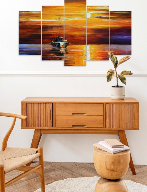 Büro Ev Ofis Dekoru için 60x100CM 5PARÇA Mdf Deniz Tema Tablo No58
