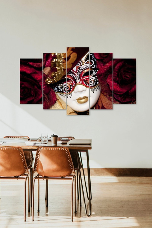 Büro Ev Ofis Dekoru için 60x100CM 5PARÇA Mdf Maskeli Kadın Tema Tablo