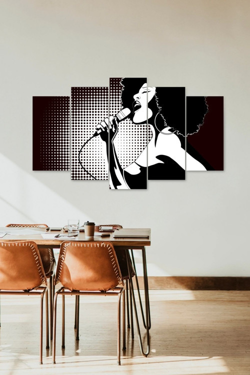Büro Ev Ofis Dekoru için 60x100CM 5PARÇA Mdf Kadın Şarkı Tema Tablo No1