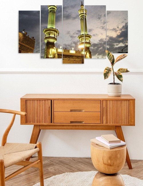 Büro Ev Ofis Dekoru için 60x100CM 5PARÇA Mdf Camii Tema Tablo No14