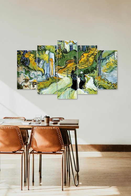 Büro Ev Ofis Dekoru için 60x100CM 5PARÇA Mdf Retro Doğa Tema Tablo No3