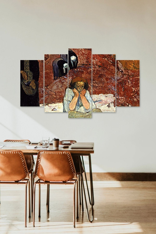 Büro Ev Ofis Dekoru için 60x100CM 5PARÇA Mdf Düşündüren Tema Tablo No7