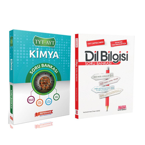 Referans Yayınları TYT AYT Kimya ve AKM Dil Bilgisi Soru Bankası Seti 2 Kitap
