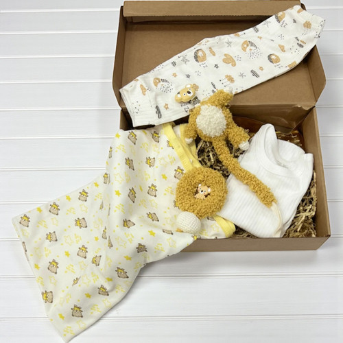 AYICIKLI PELUŞ BEBEK HEDİYE SETİ - RYZ0002 - Sarı - 0 - 3 Ay Sarı