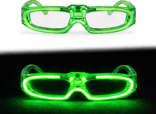 Yeşil LED Işıklı Parti Gözlüğü 3 Modlu – Glow & Gece Eğlence Gözlüğü