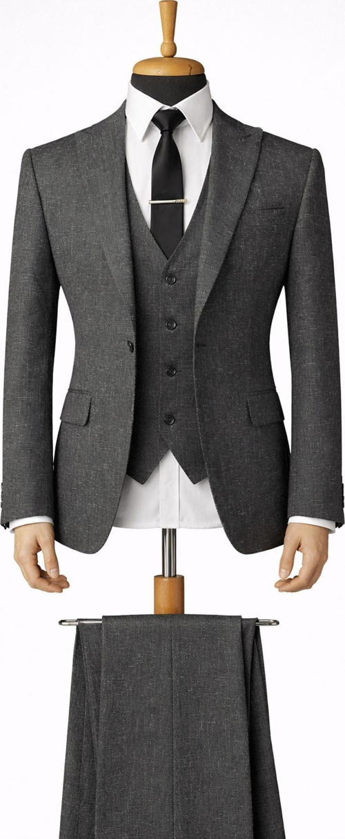 Erkek İtalyan Kesim Slim Fit Yelekli Takım Elbise