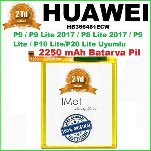 Huawei P9 P9 Lite 2017 P8 Lite 2017 P9 Lite P10 Lite P20 Lite Uyumlu 2250 Mah Batarya Pil HB366481ECW