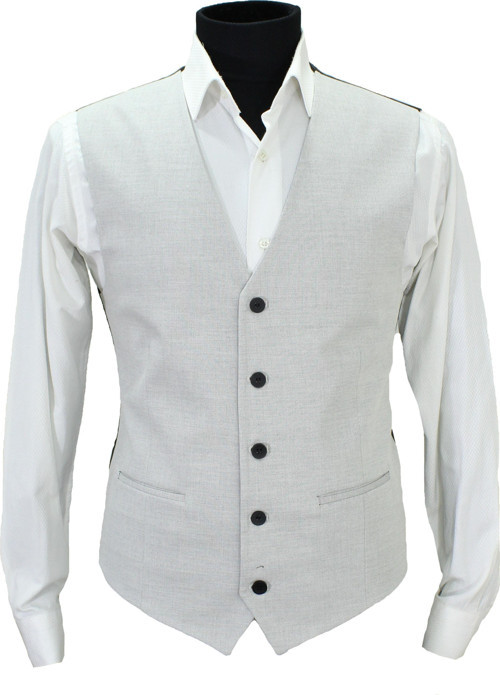 ERKEK YELEK V YAKA AÇIK GRİ, REGULAR FİT 50609