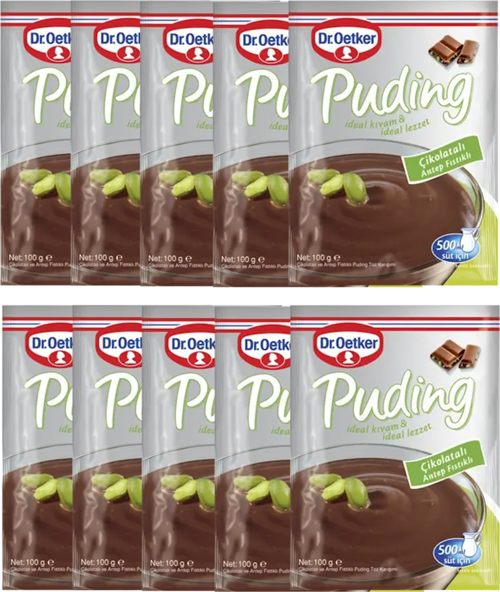 Çikolatalı Antep Fıstıklı Puding 100 Gr X 10 Adet