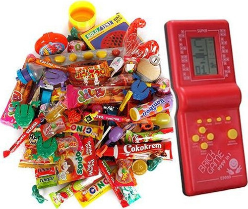 Yılbaşı Nostaljik Hediye Kutusu Kırmızı Tetrisli Büyük Boy 80'ler 90'lar