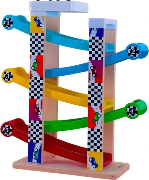 Rampax5 Montessori Ahşap Yarış Arabalı Otopark
