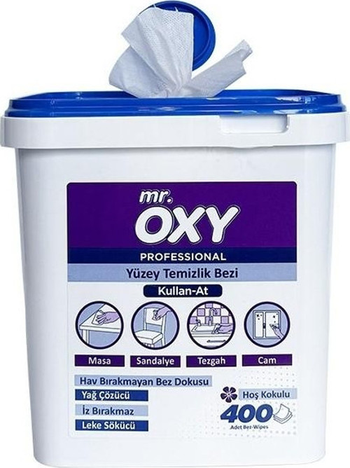 Mr. Oxy Profesyonel Yüzey Temizlik Mendili 400'LÜ