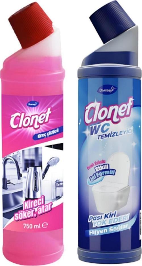 Clonet Kireç Çözücü + Wc Temizleyici 750ML (2'li Set)