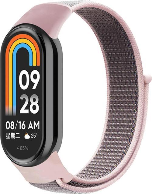 Xiaomi Mi Band 8 Hasırlı Kordon Woven Sport Loop Rose Gold