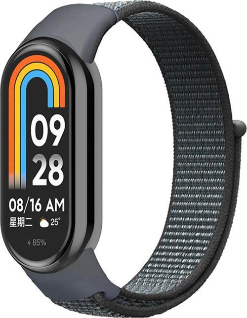 Xiaomi Mi Band 8 Hasırlı Kordon Woven Sport Loop Gri
