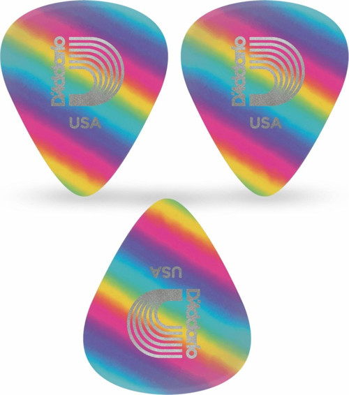Daddario 1CRB2-3 Gitar Penası 3 adet 0,50mm. Celluloid rainbow LIGHT