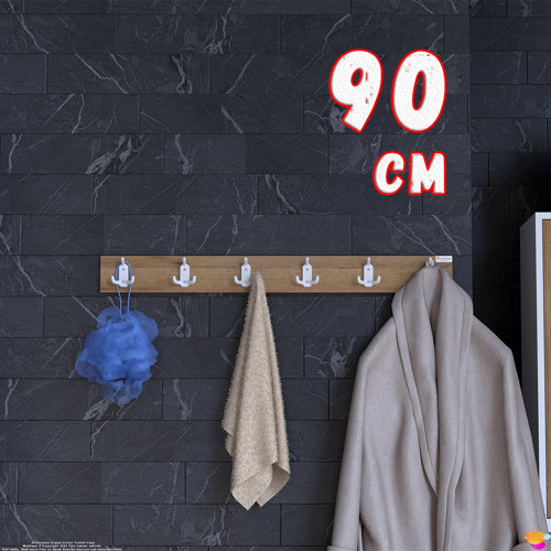 ARI Serisi (86,4x9,6 cm) 6' lI Set 18 Kancalı Banyo Askısı | Ekstra Düzen ve Yer Tasarrufu