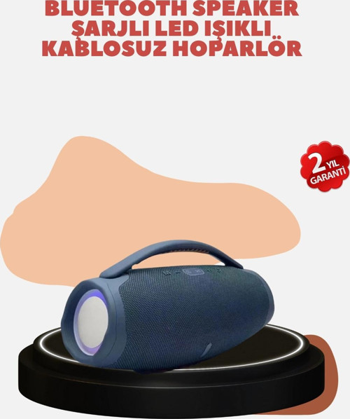 Renkli LED Efektli Suya Dayanıklı Taşınabilir Kablosuz Hoparlör