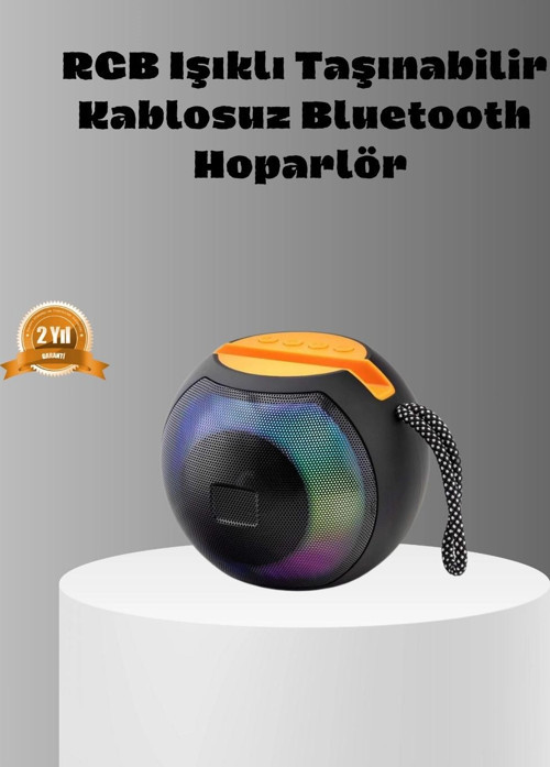Taşınabilir Bluetooth Hoparlör – RGB Işıklı Güçlü Bas ve 8 Saat Pil Ömrü