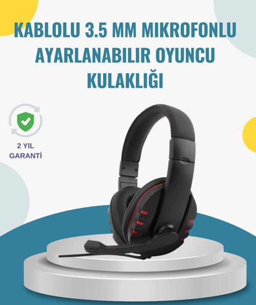 Kırmızı Gaming Kulaklık Stereo Mikrofonlu Dayanıklı Örgü Kablolu