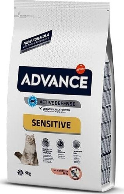 Advance Sensitive Somonlu Hassas Yetişkin Kedi Maması 3 Kg
