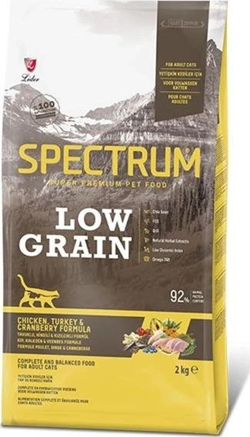 Spectrum Düşük Tahıllı Tavuklu Hindili ve Yaban Mersinli Yetişkin Kedi Maması 2 Kg