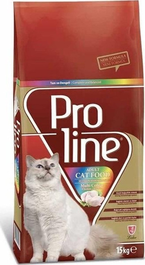 Proline Tavuklu Renkli Taneli Yetişkin Kedi Maması 15 Kg