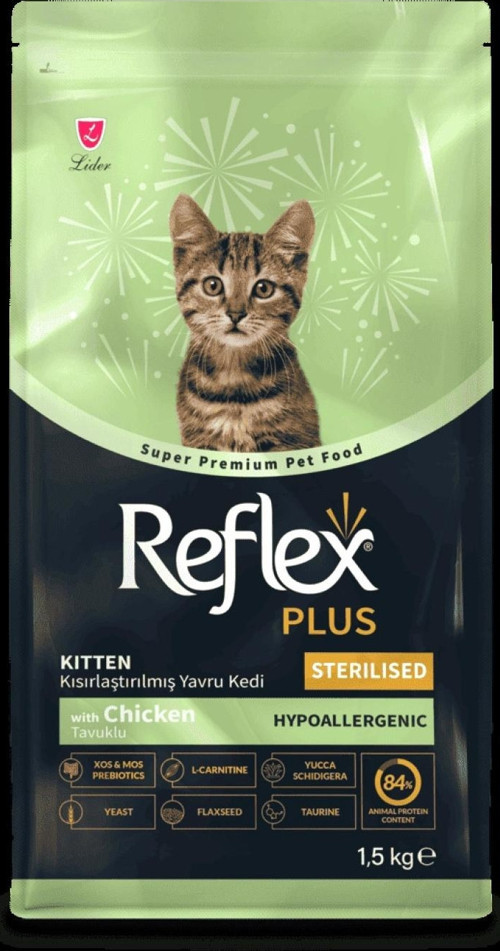 Reflex Plus Sterilised Kitten Tavuklu Kısırlaştırılmış Yavru Kedi Maması 1.5 Kg