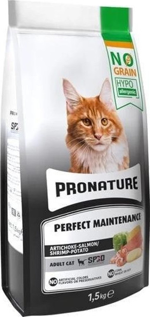 Pronature Hypo-Allergenic Tahılsız Somonlu Karidesli Yetişkin Kedi Maması 1.5 Kg