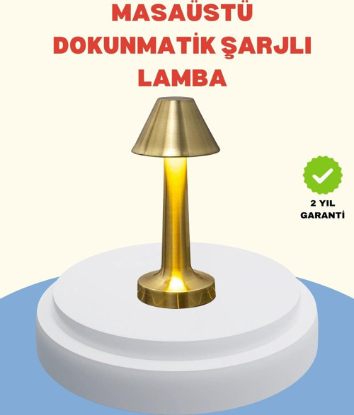 Şarjlı Masa Lambası 3 Işık Modu Kademesiz Karartma Metal Gövde