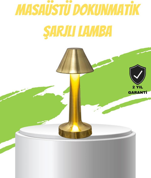 LED Masa Lambası 3 Renk Ayarlı Şarjlı Kablosuz Modern Tasarım