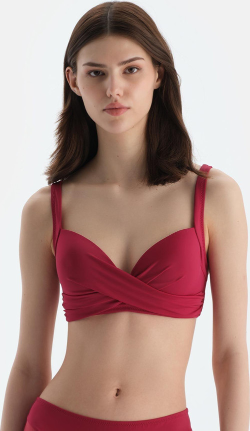 Bordo Kaplı Bikini Üstü