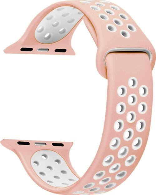 Apple Watch Series 7 41mm Rainbow Sport Band Kordon Pembe Beyaz