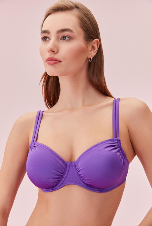 Balenli Körüklü Bikini Üst