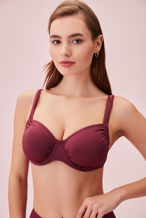 Balenli Körüklü Bikini Üst