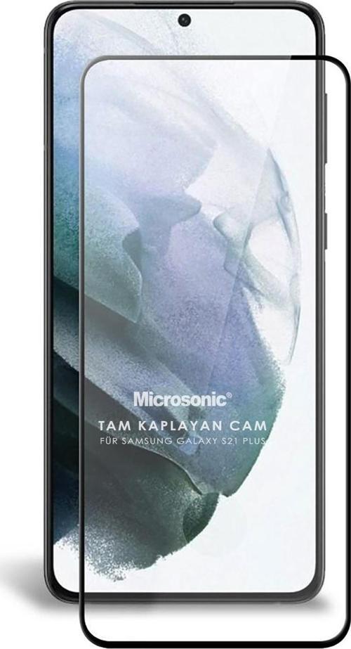 Samsung Galaxy S21 Plus Tam Kaplayan Temperli Cam Ekran Koruyucu Siyah