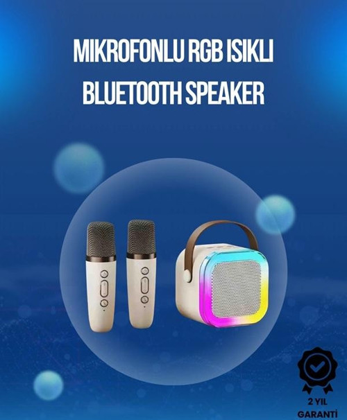 Bluetooth USB ve AUX Girişli Çok Fonksiyonlu Karaoke Hoparlör
