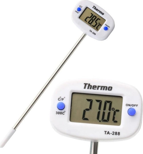 PrimeX PX-60 Digital Mutfak Termometresi, Yemekler için Dijital Termometre, Paslanmaz Çelik Sıcaklık Ölçer